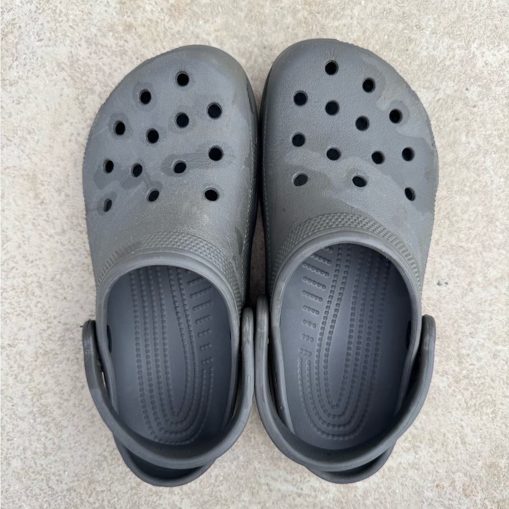 Gray Croc Sandals